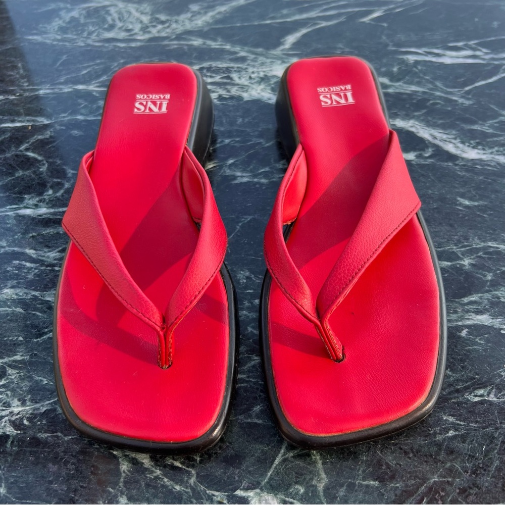 INS Red Platform Sandals